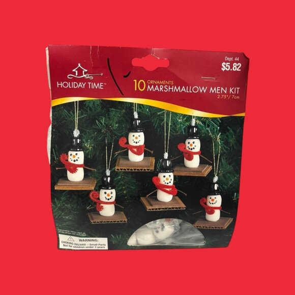 Holiday Time Marshmallow Men Craft Kit Christmas Ornament Craft Kit - Picture 1 of 6